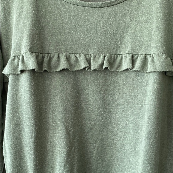 LOFT Sage Green Ruffle Sleeve Long Sleeve Blouse - Picture 5 of 10